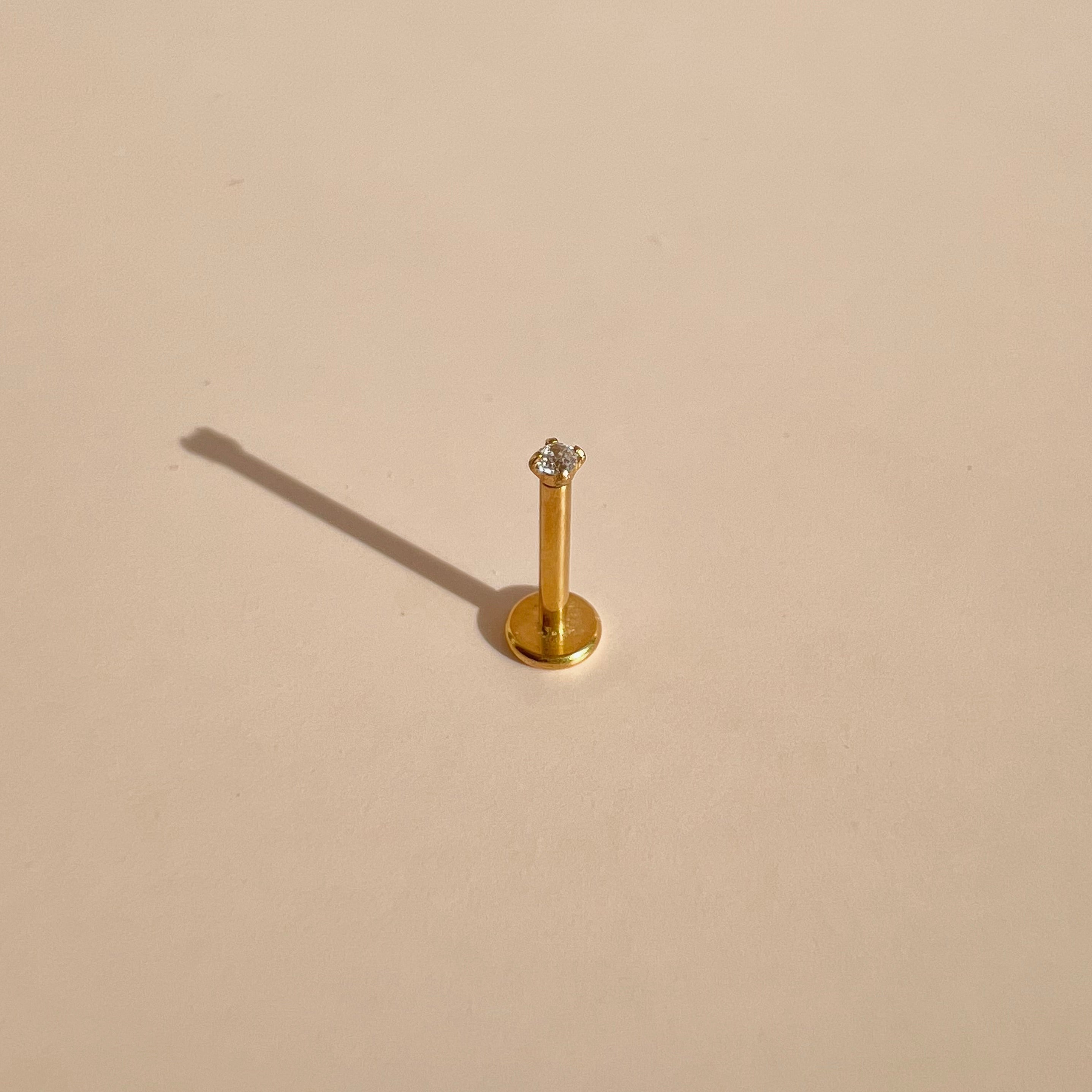 Solitaire Sparkle Threadless Titanium