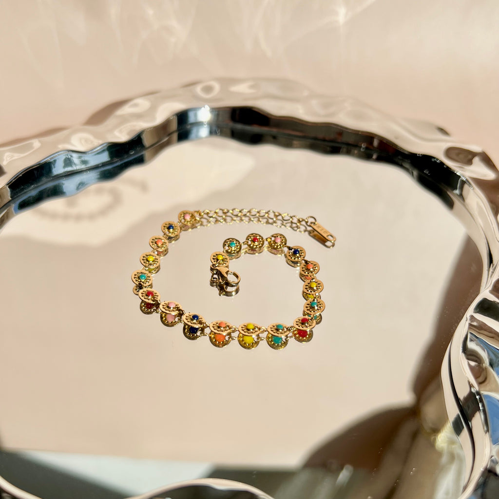 Rainbow Disc Titanium Bracelet