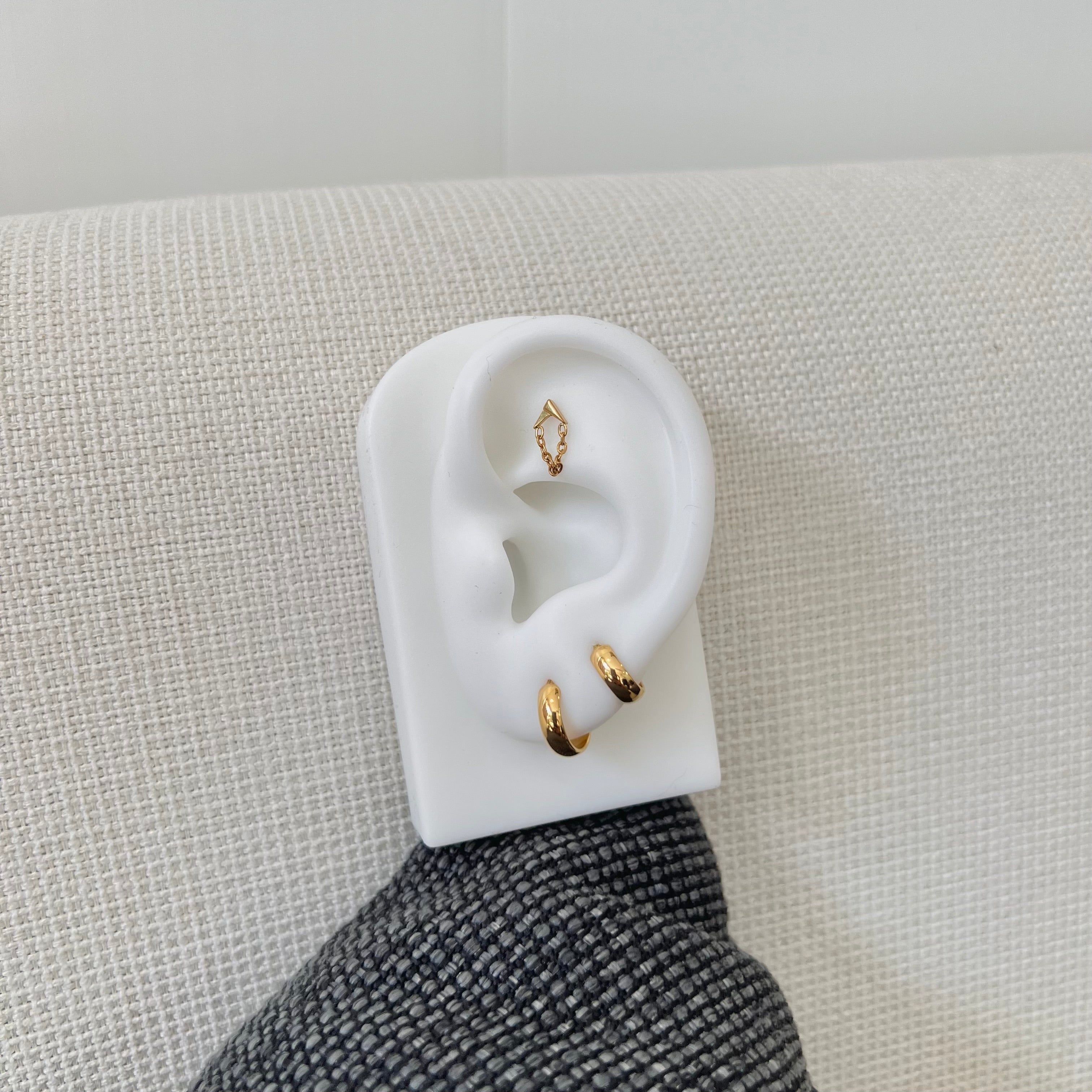 Bold Minimalist Threadless Titanium Earring