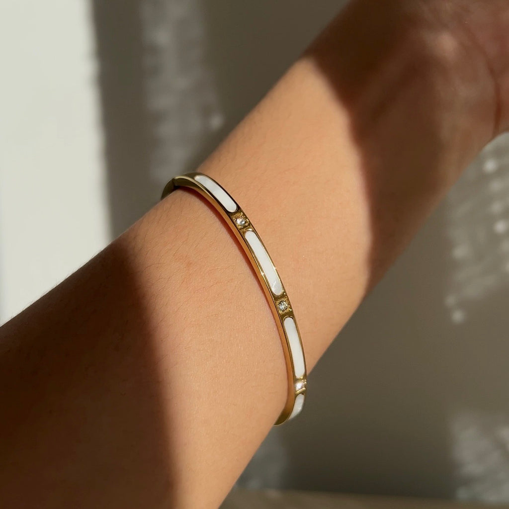 Mother of Pearl Stainless Steel Bangle