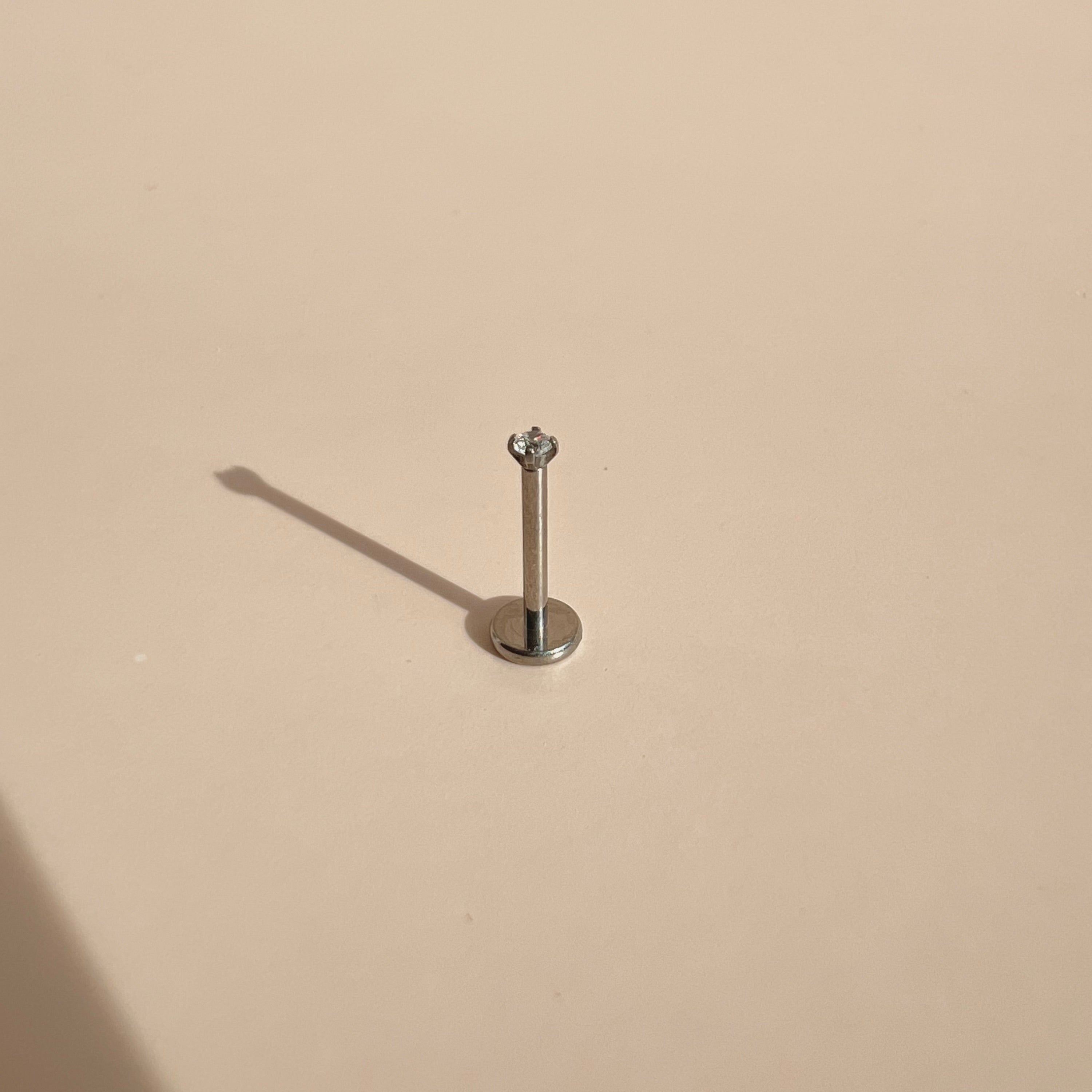 Solitaire Sparkle Threadless Titanium