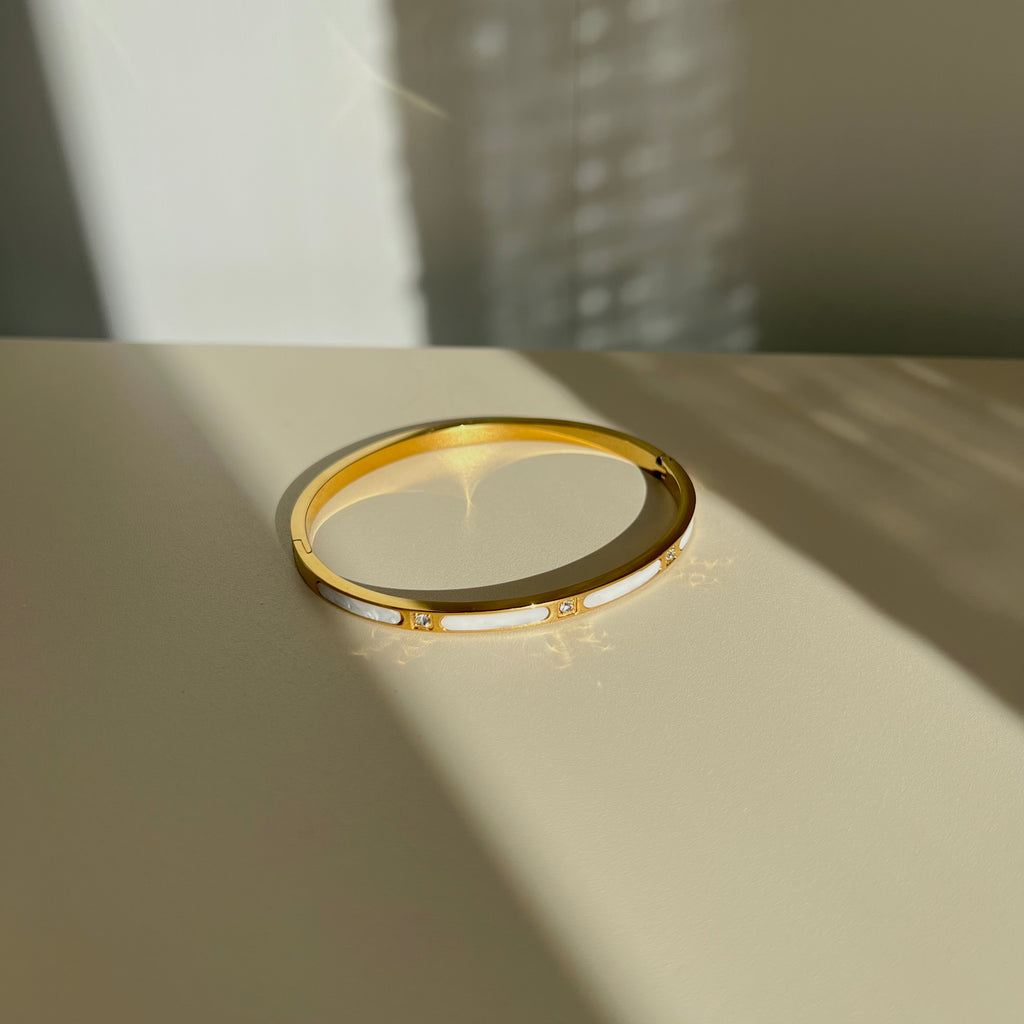 Mother of Pearl Stainless Steel Bangle