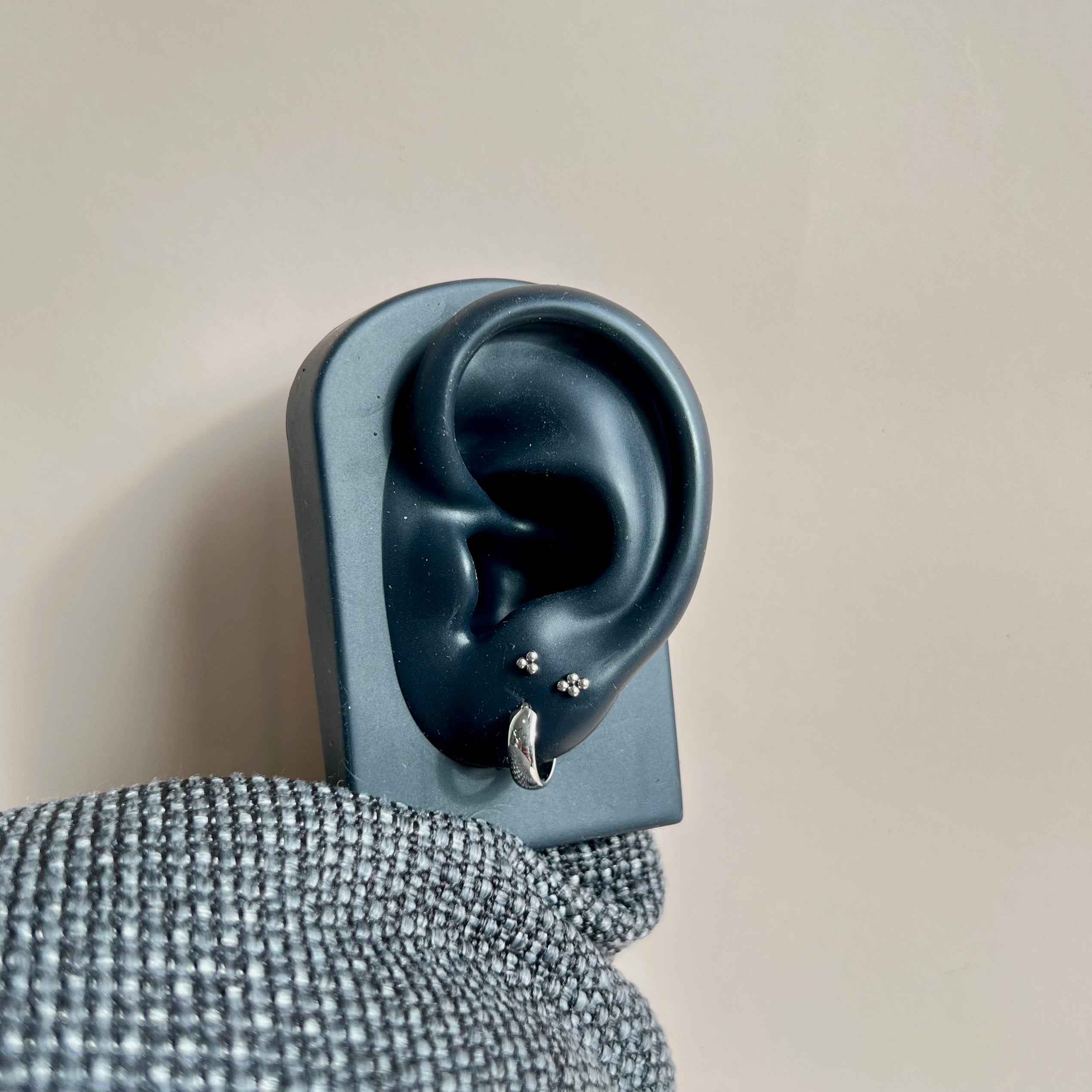 Bold Minimalist Threadless Titanium Earring