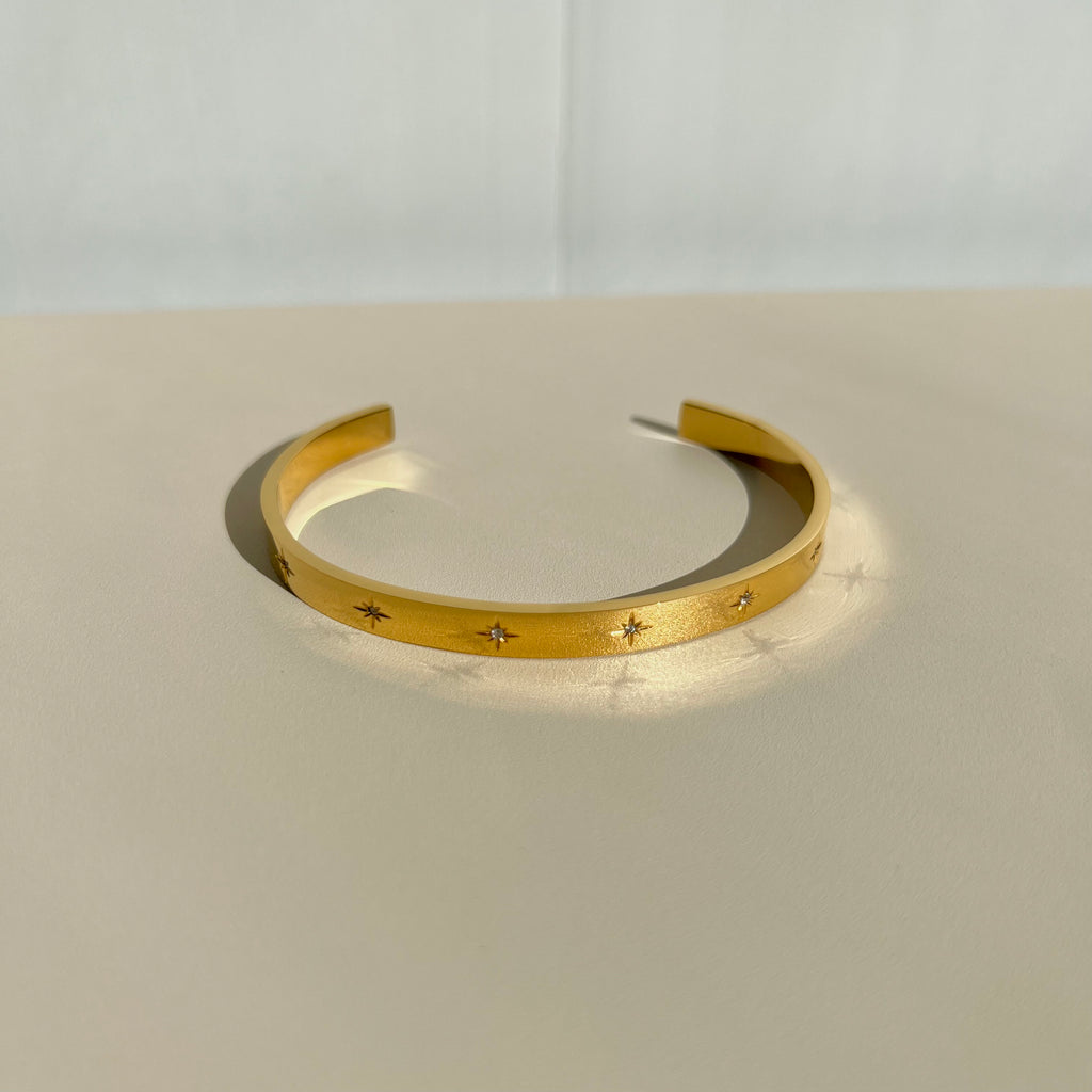 Crystal Starburst Stainless Steel Bracelet