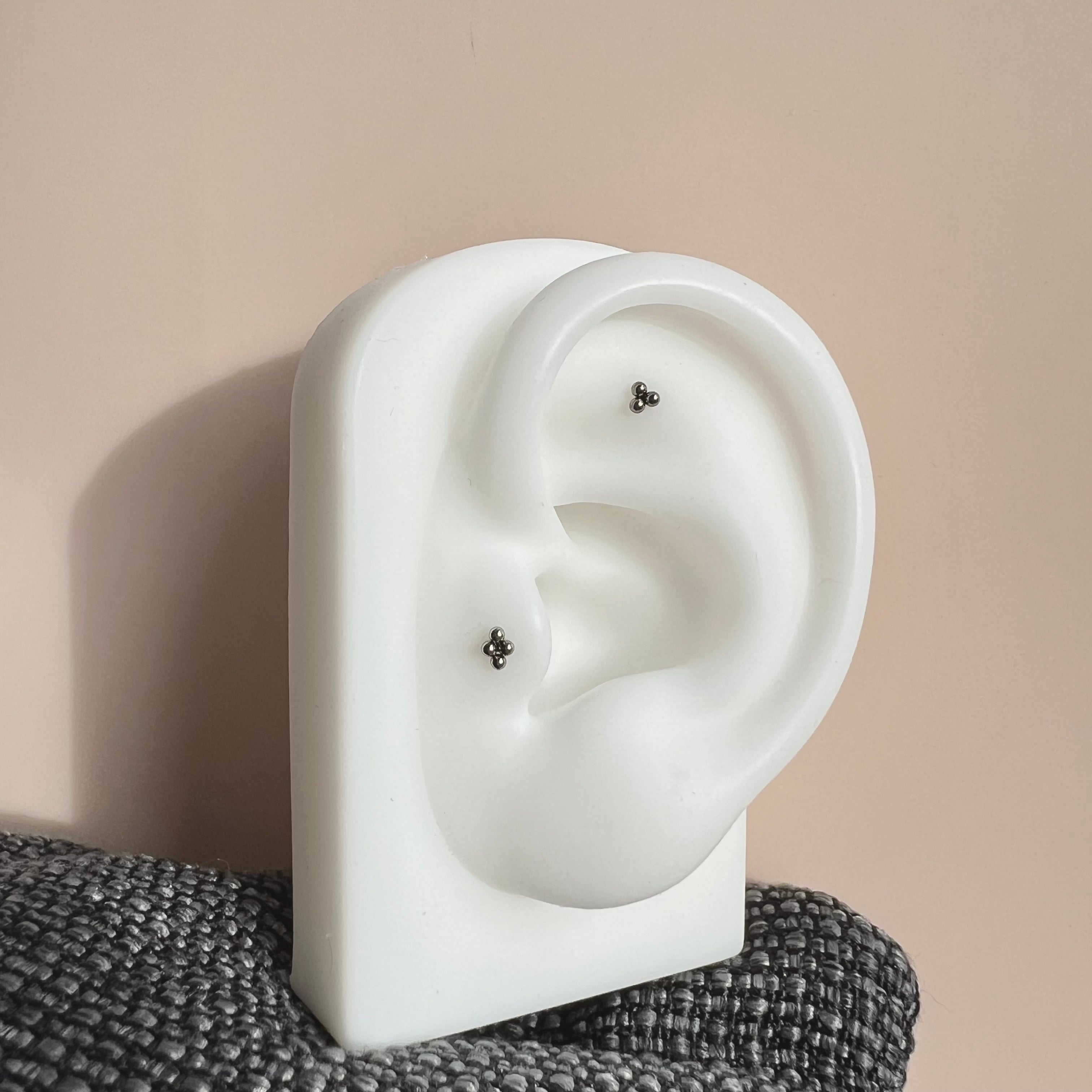 Quad-Bead Threadless Titanium Earring